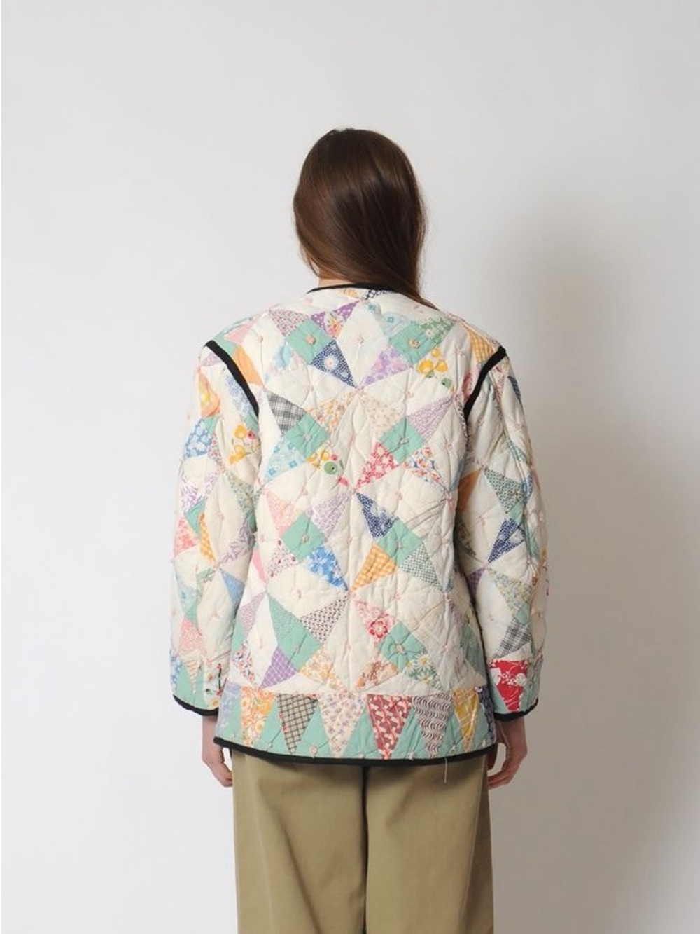 Women's Quilted Patchwork Bomber Jacket - Multicolor